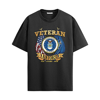Alternative view of Air Force Veteran Flag Shirt – Military Pride Tee