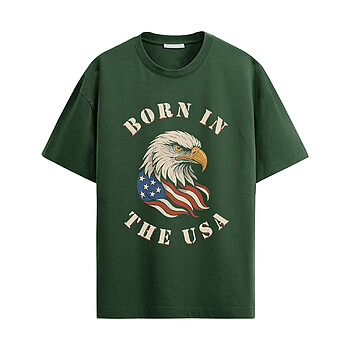 Alternative view of Born In The USA Shirt – Patriotic Eagle 4th Tee