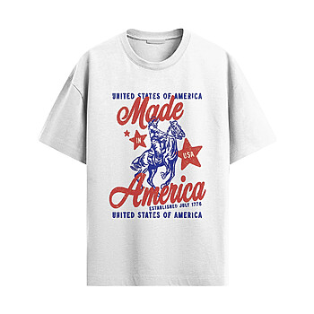 Alternative view of Made In America Shirt – Vintage Cowboy Patriotic Tee