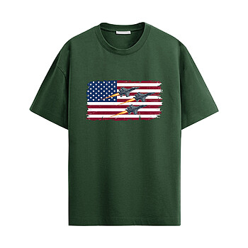 Alternative view of USAF Fighter Jets Flag Shirt – Patriotic Air Force Jet Tee