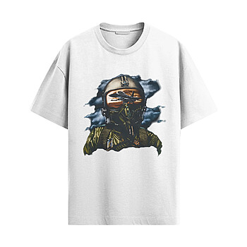 Alternative view of USAF Fighter Pilot Helmet Shirt – Air Force Jet Reflection Tee