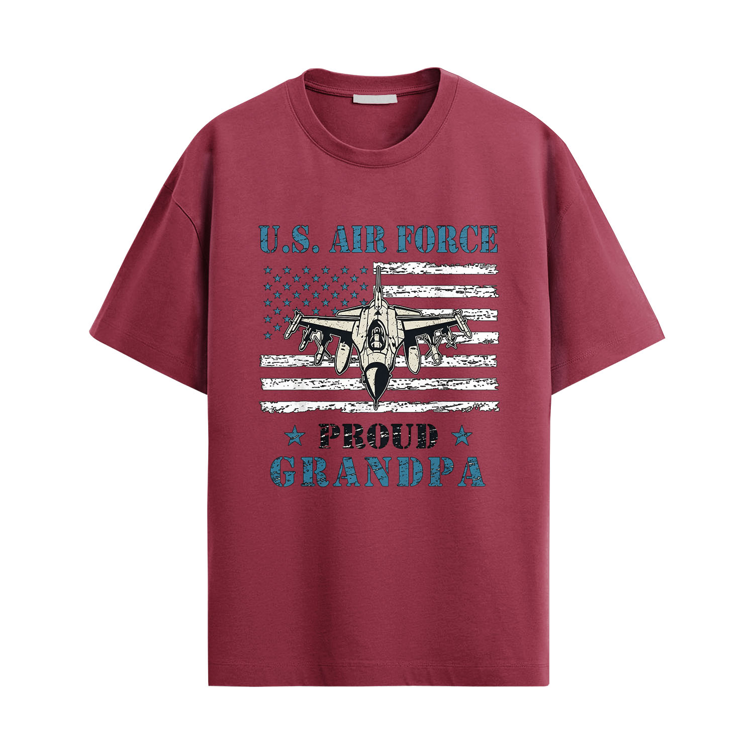 USAF Proud Grandpa Shirt – Air Force Flag Jet Tee - Image 2