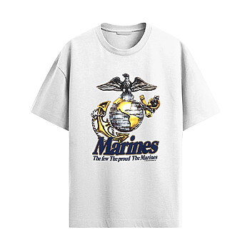 USMC Classic Marines Shirt with Marine Corps emblem graphic and the few the proud the marines design
