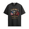 USMC Viking Skull Shirt with viking skull graphic, American flag, Marine Corps flag, and victory or valhalla design