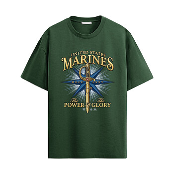 Alternative view of USMC Warrior Sword Shirt – Power and Glory Marine Tee