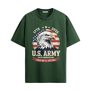 Alternative view of US Army 250th Anniversary Eagle Shirt – Patriotic Army Tee
