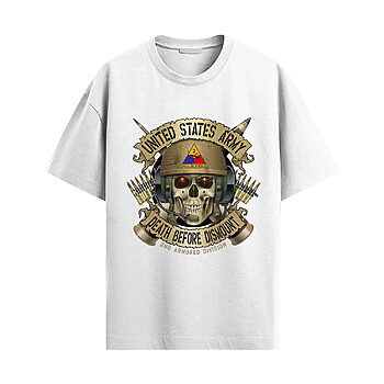 US Army Dismount Military Skull Shirt with tactical skull helmet graphic and army insignia design