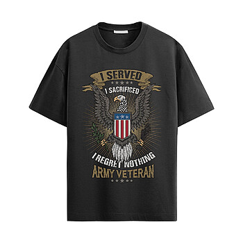 US Army Veteran Pride Shirt with patriotic eagle graphic and army veteran quote design