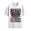 US Army Veteran Skull Flag Shirt with patriotic skull helmet graphic and American flag design