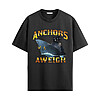 US Navy Anchors Aweigh Ship Shirt with naval warship graphic and anchors aweigh design