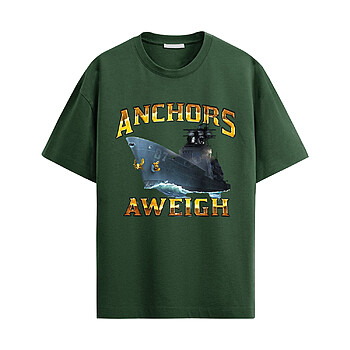 Alternative view of US Navy Anchors Aweigh Ship Shirt – Patriotic Navy Tee