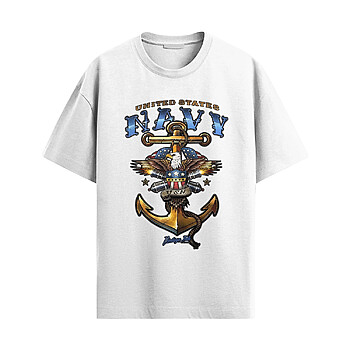 Alternative view of US Navy Eagle Anchor Vintage Shirt – Patriotic Navy Tee