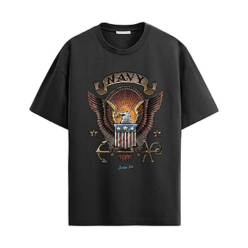 US Navy Eagle Crest Shirt with patriotic eagle crest graphic, shield, and anchor design