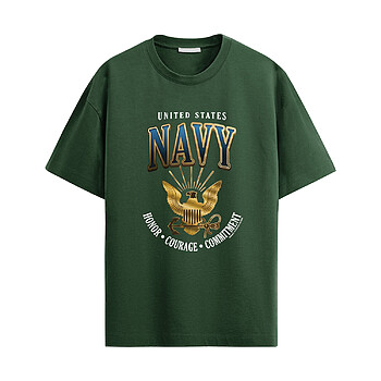 Alternative view of US Navy Gold Crest Shirt – Patriotic Navy Graphic Tee