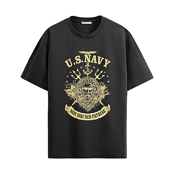 Alternative view of US Navy Ocean God Crest Shirt – Patriotic Navy Tee