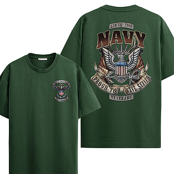 Alternative view of US Navy Proud Served Shirt – Patriotic Navy Veteran Tee