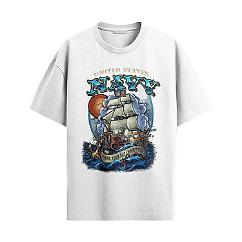 Alternative view of US Navy Ship Vintage Shirt – Patriotic Navy Tee