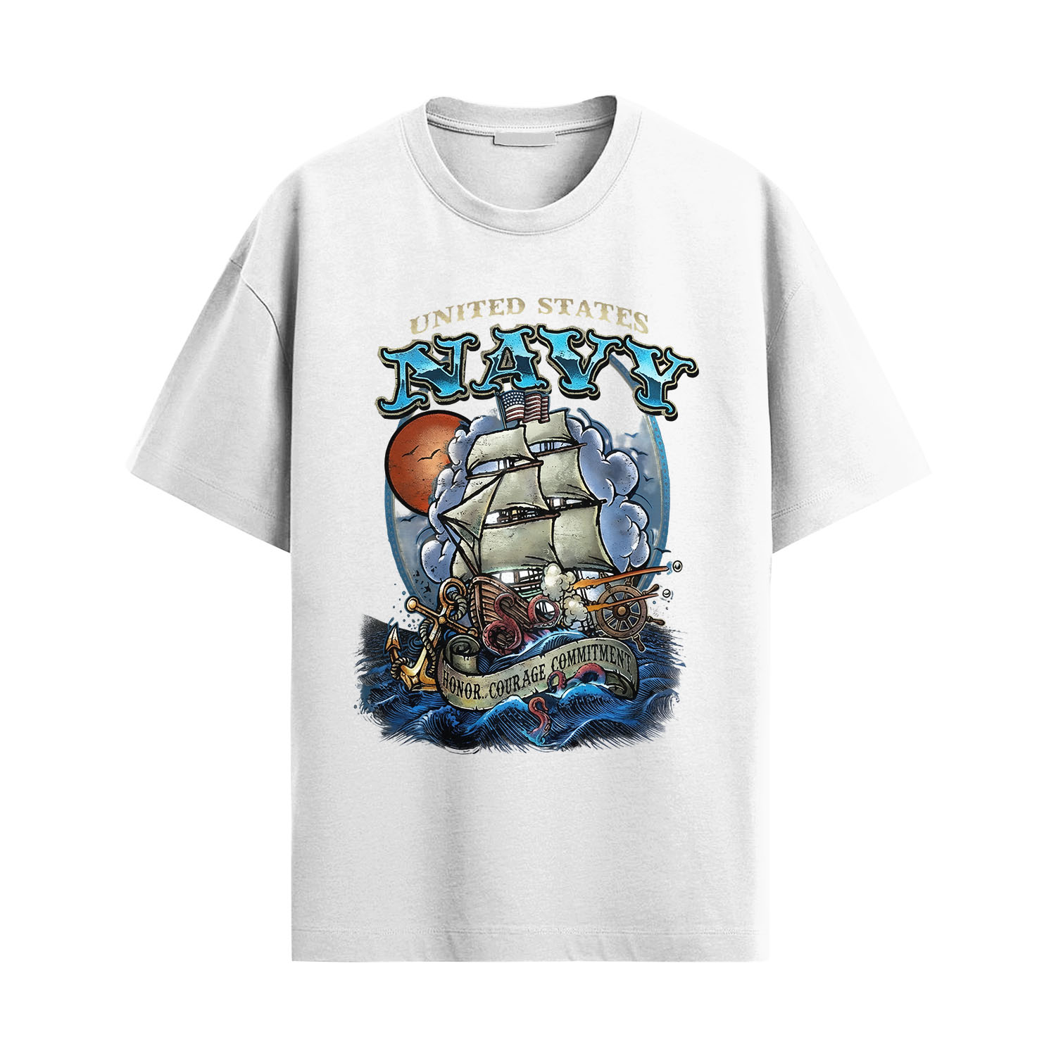 US Navy Ship Vintage Shirt – Patriotic Navy Tee - Image 2