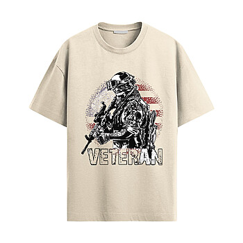 Alternative view of Veteran Soldier Shirt – American Flag Military Tee